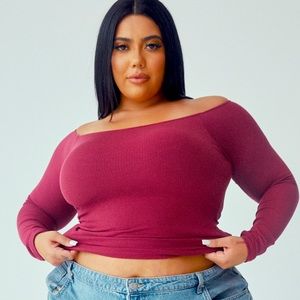 Klassy Network Ribbed off the shoulder Brami